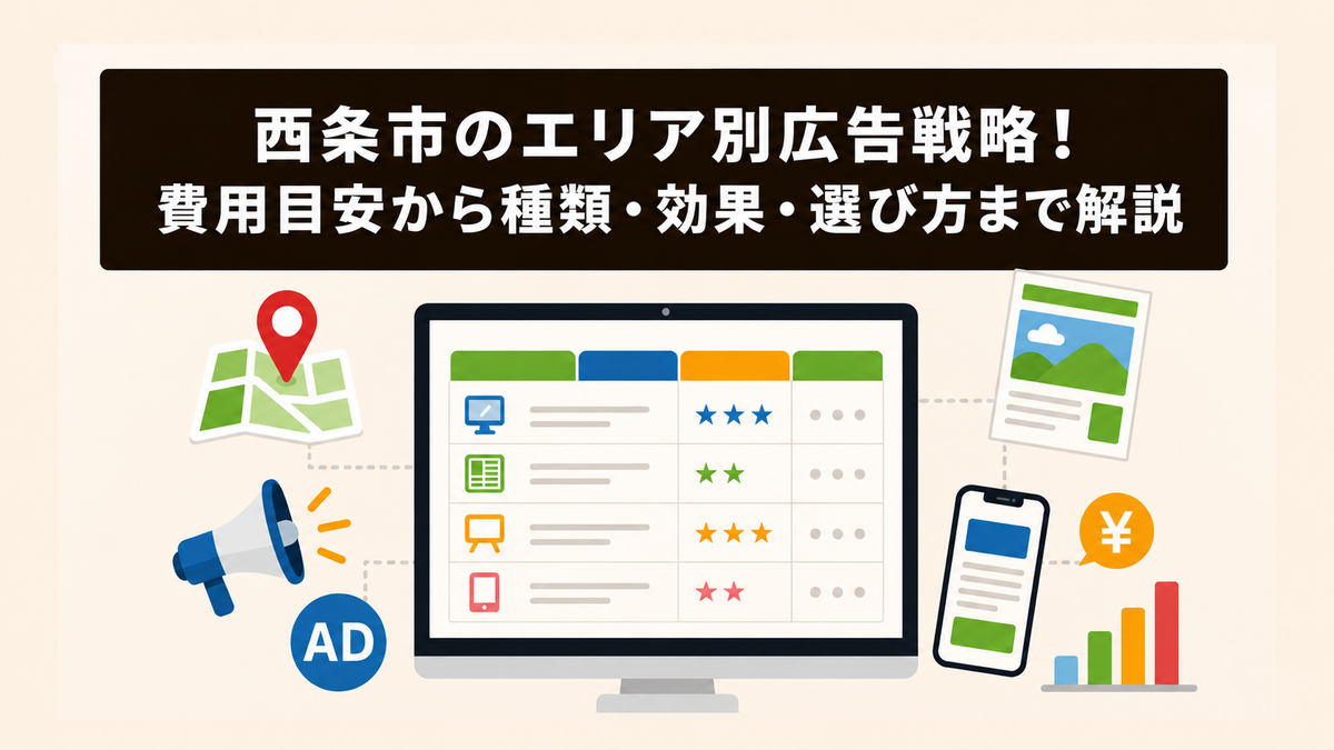 西条市のエリア別広告戦略！ 費用目安から種類・効果・選び方まで解説