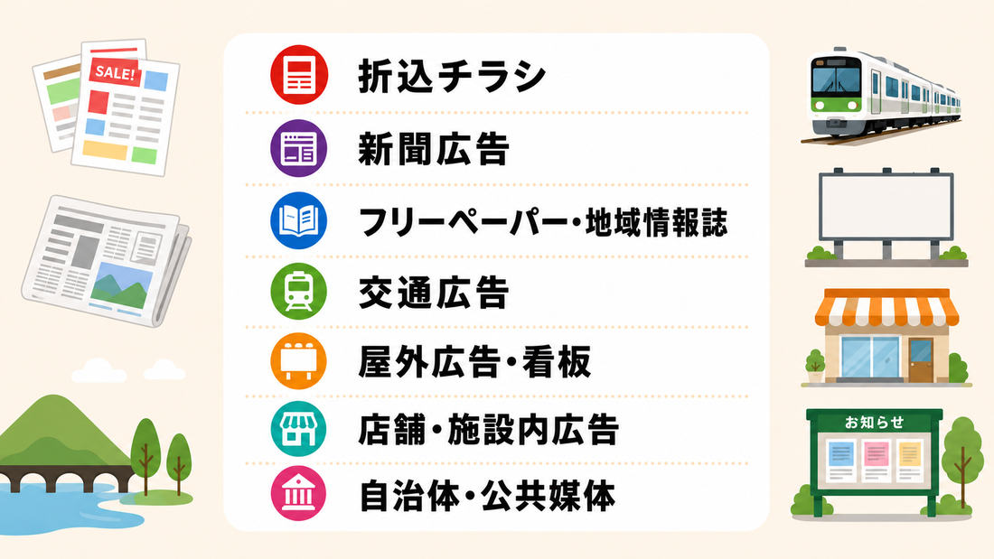 西条市で使えるオフライン広告の種類