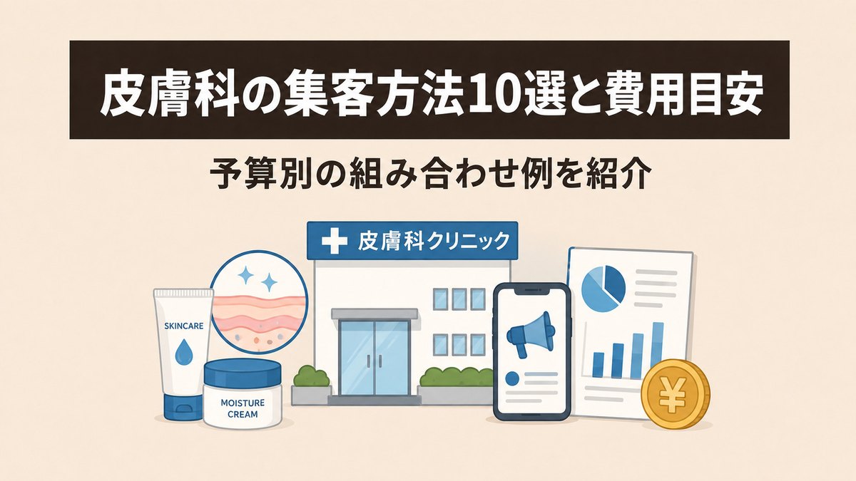 皮膚科の集客方法10選と費用目安｜予算別の組み合わせ例を紹介
