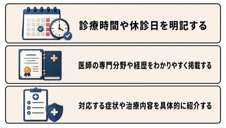 患者が受診先を検討する際に確認しやすい伝え方